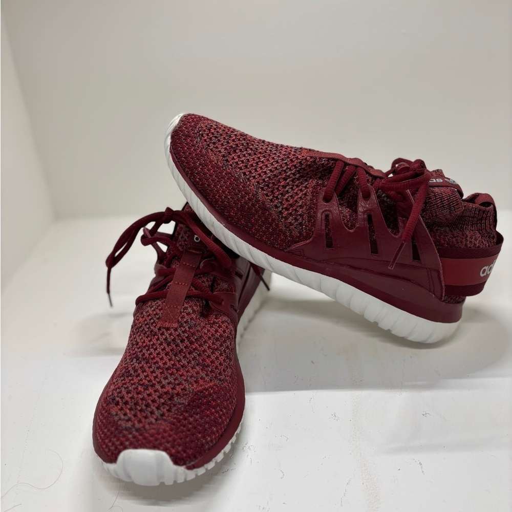 Adidas Tubular Nova PK Primeknit Men’s Size 8 Mystery Red Maroon Sneakers Shoes - Picture 4 of 7